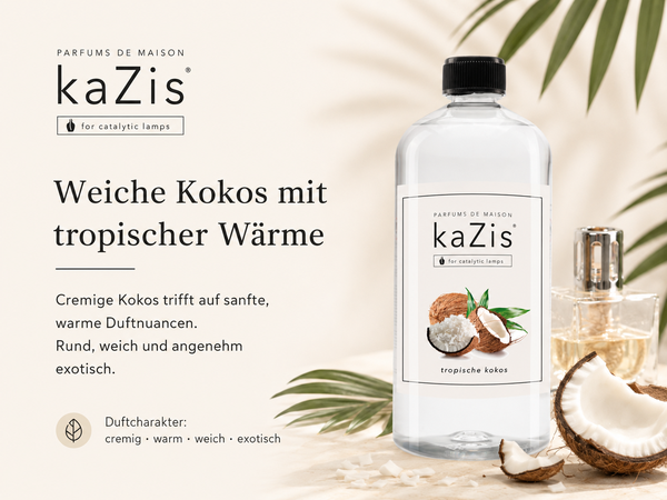 kaZis® 1 Liter Duft für katalytische Lampen - Tropische Kokos Raumduft Nachfüller