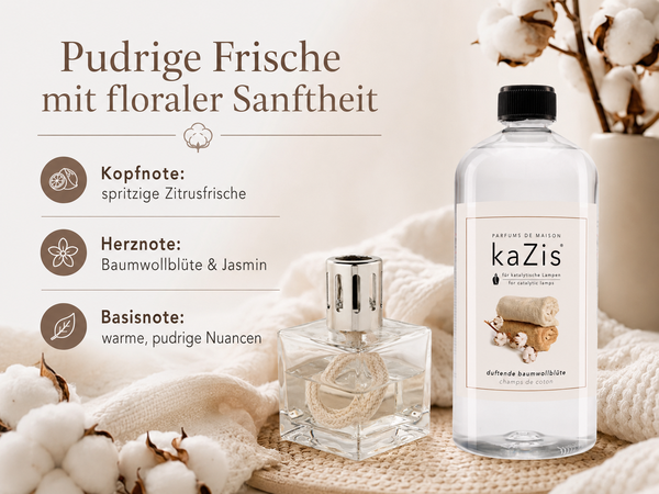 kaZis® 1 Liter Duft für katalytische Lampen - Champs de Coton Raumduft Nachfüller
