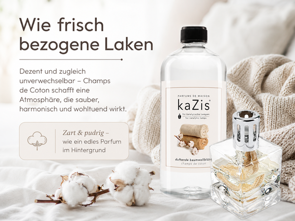 kaZis® 1 Liter Duft für katalytische Lampen - Champs de Coton Raumduft Nachfüller