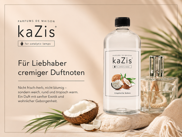 kaZis® 1 Liter Duft für katalytische Lampen - Tropische Kokos Raumduft Nachfüller