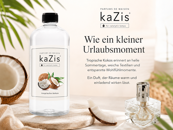 kaZis® 1 Liter Duft für katalytische Lampen - Tropische Kokos Raumduft Nachfüller